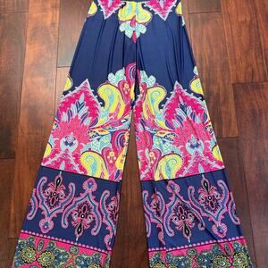 Reborn Tribal Print Wide Waistband Wide Pants size M
